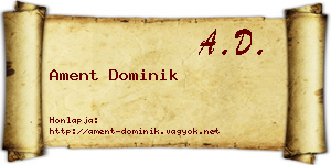 Ament Dominik névjegykártya